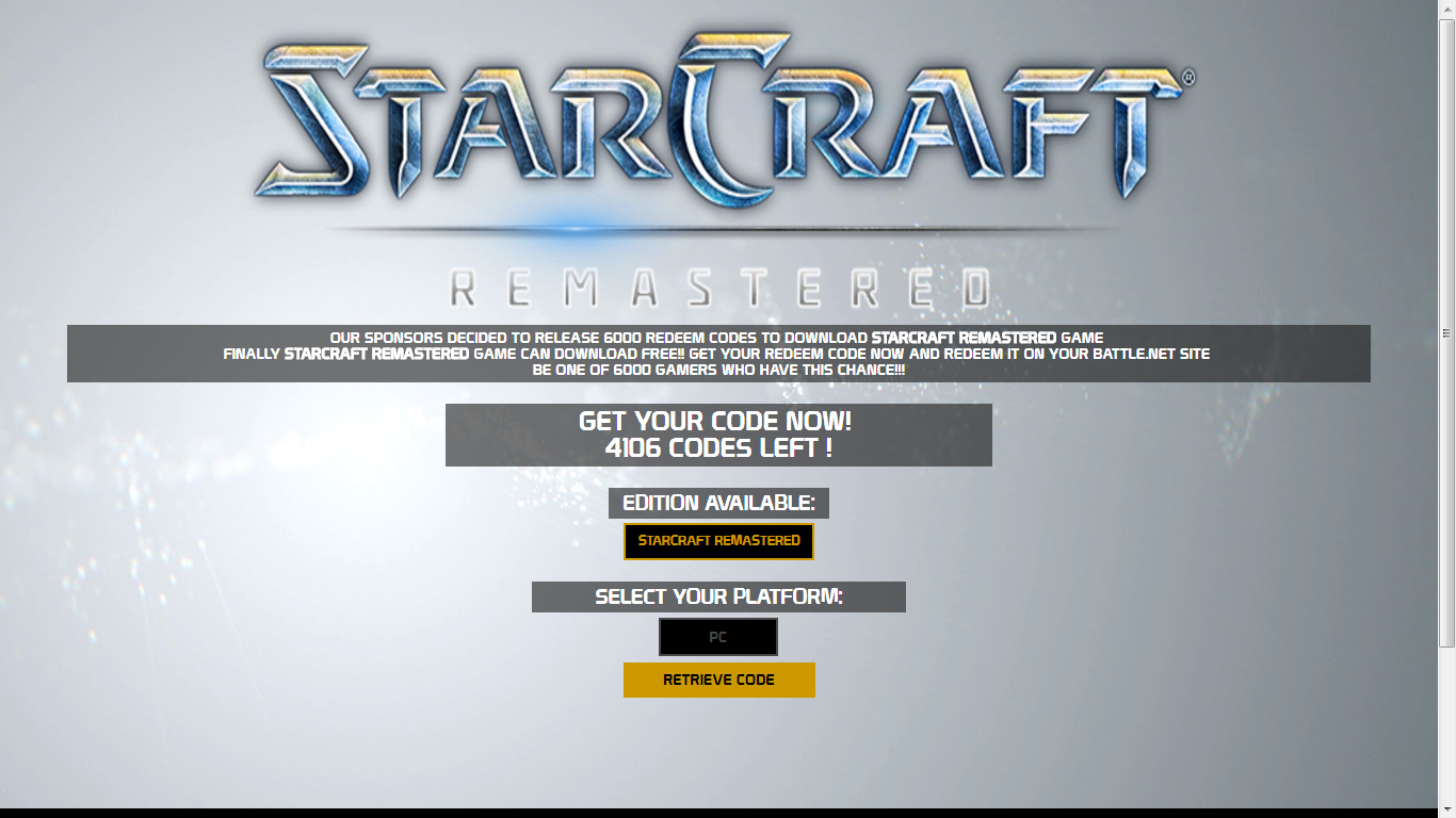 starcraft remastered activation code